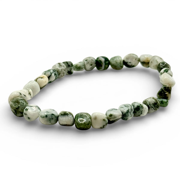 Bracelet Agate Arbre Pierre Roulée