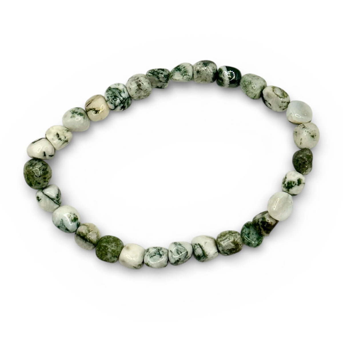 Bracelet Agate Arbre Pierre Roulée