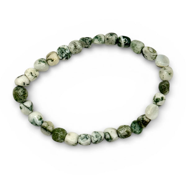 Bracelet Agate Arbre Pierre Roulée