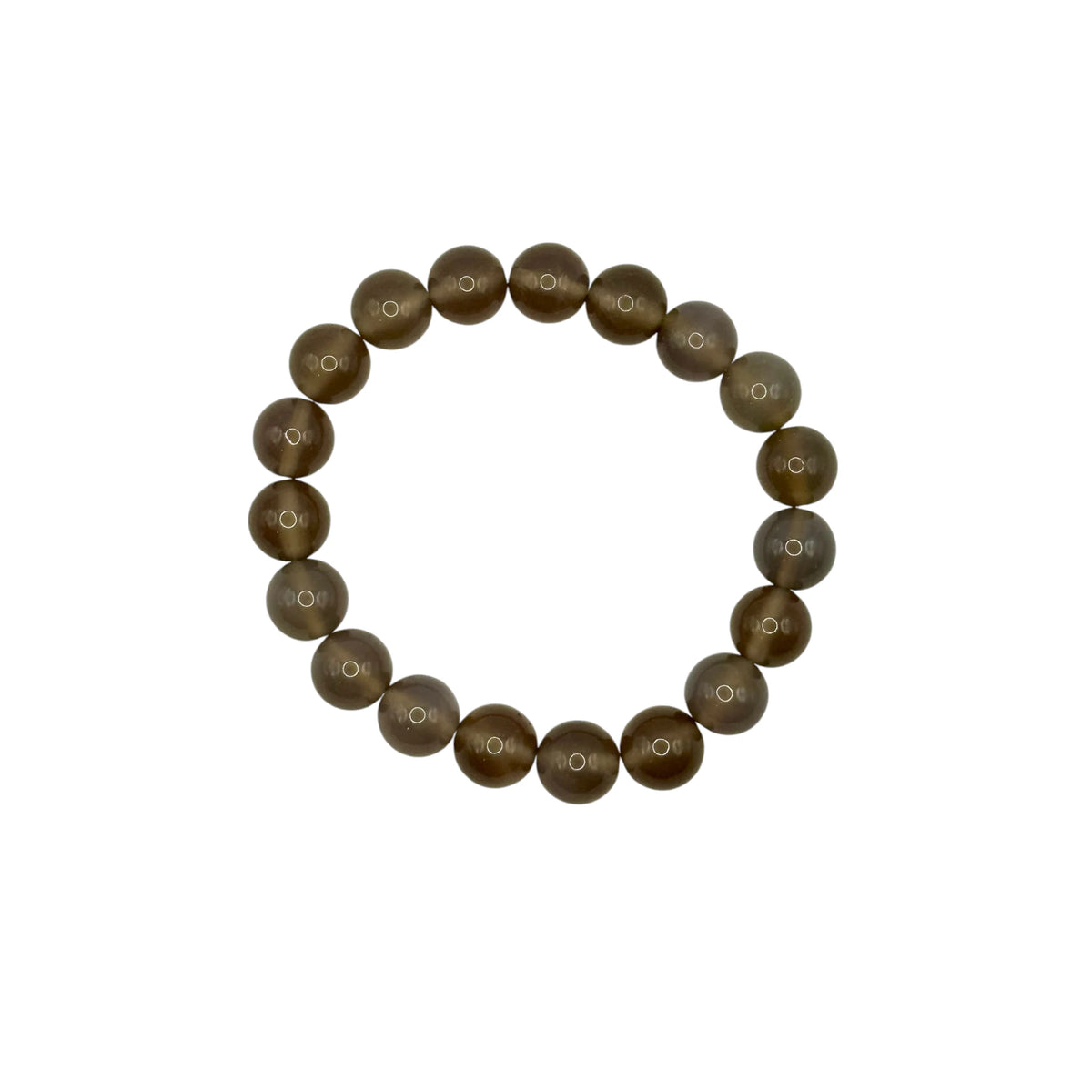 Bracelet “Équilibre & Ancrage” en Agate Grise Perles Rondes