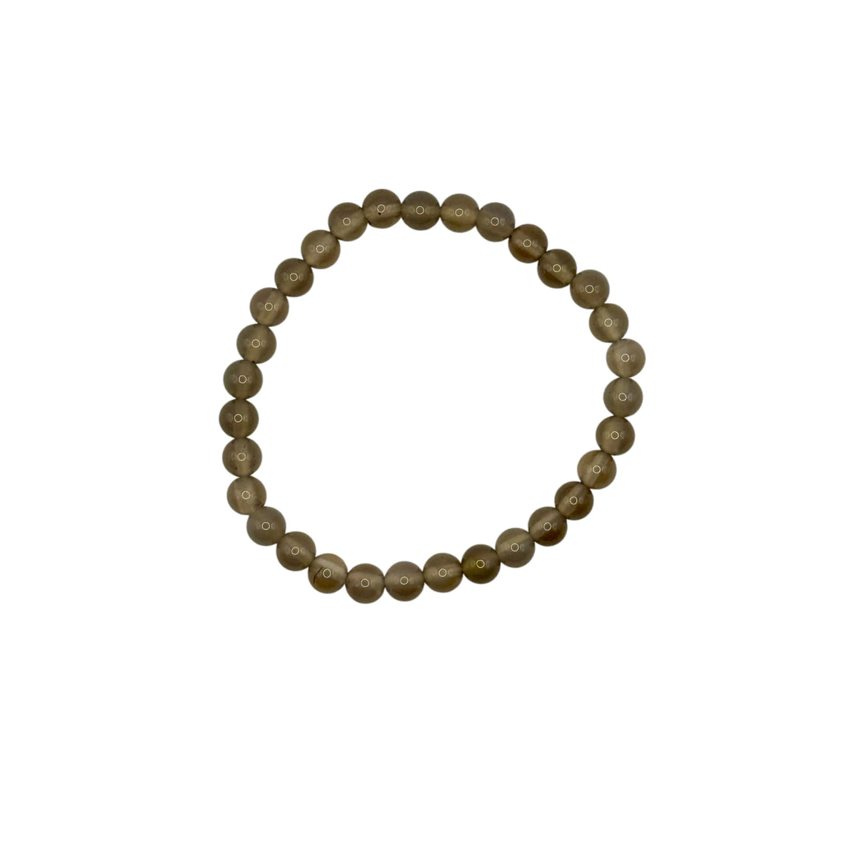 Bracelet “Équilibre & Ancrage” en Agate Grise Perles Rondes