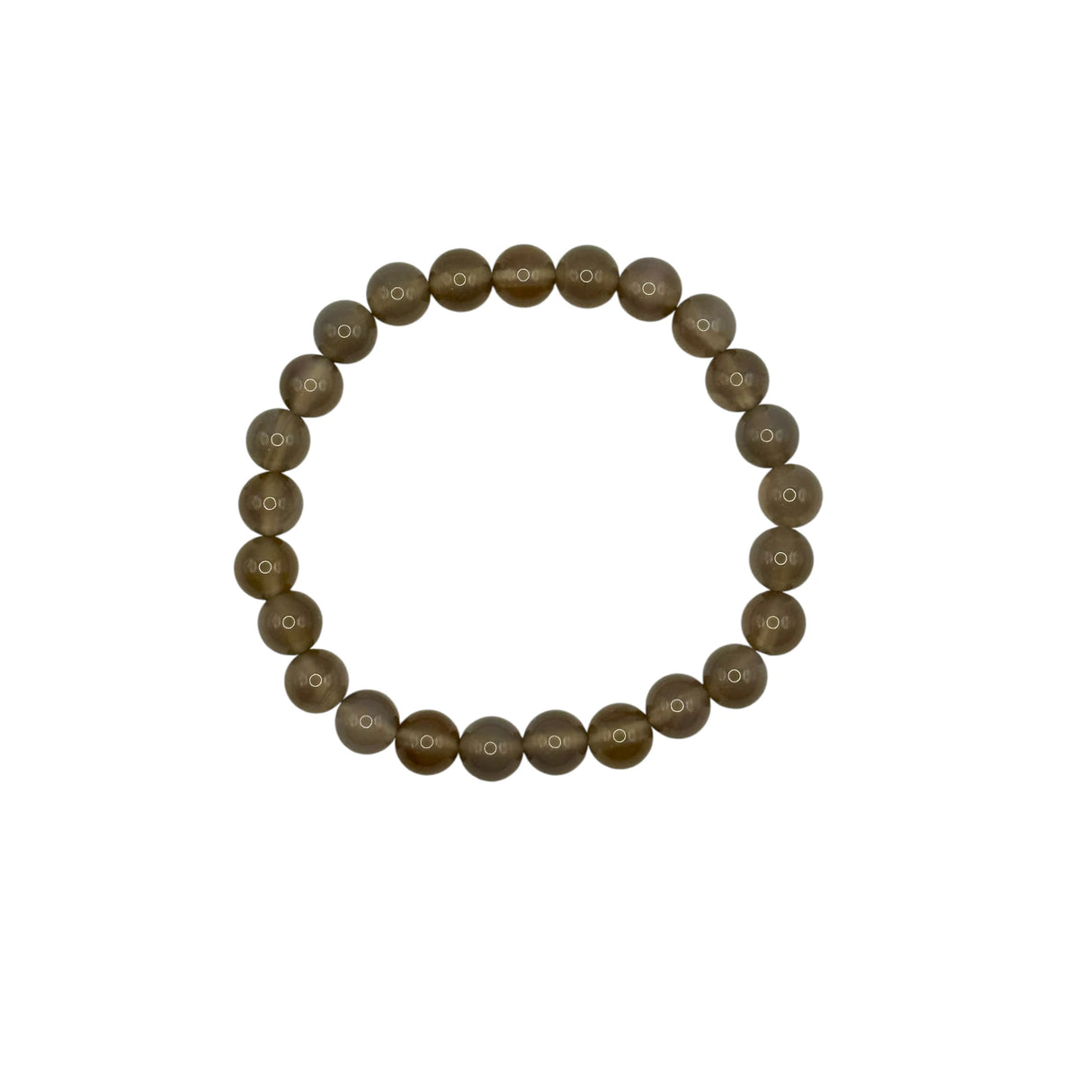 Bracelet “Équilibre & Ancrage” en Agate Grise Perles Rondes