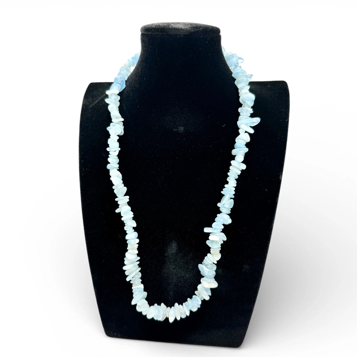 Collier baroque/chips en Aigue-Marine 40 cm