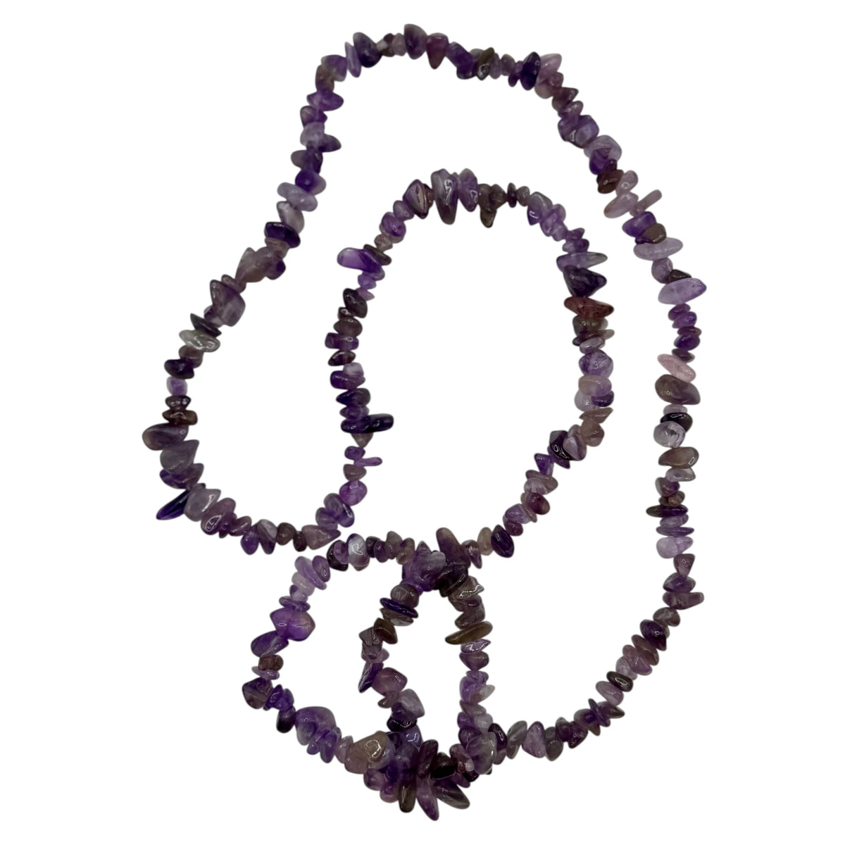 Fil de perles naturelles d' Améthyste chips / Baroque 80cm