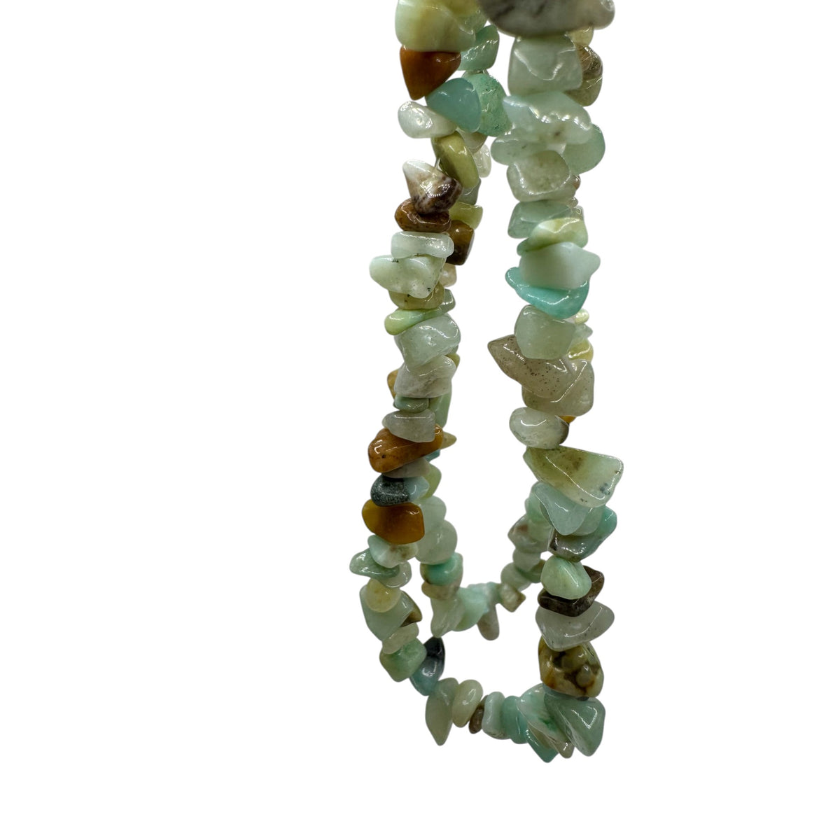 Fil de perles naturelles d' Amazonite chips / Baroque 80cm