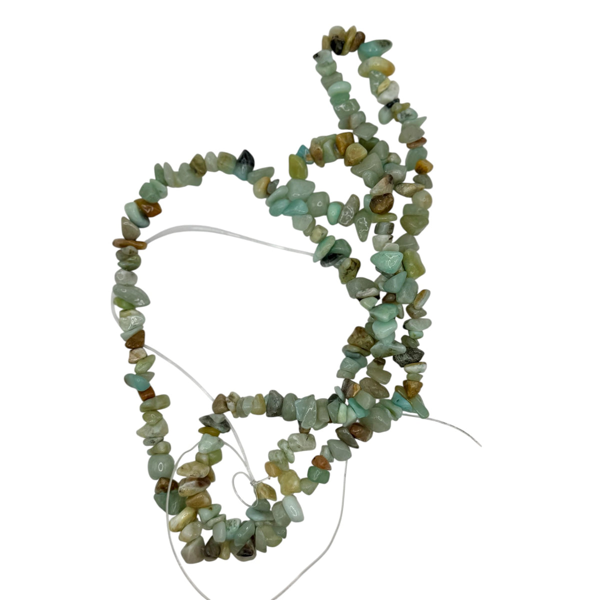 Fil de perles naturelles d' Amazonite chips / Baroque 80cm
