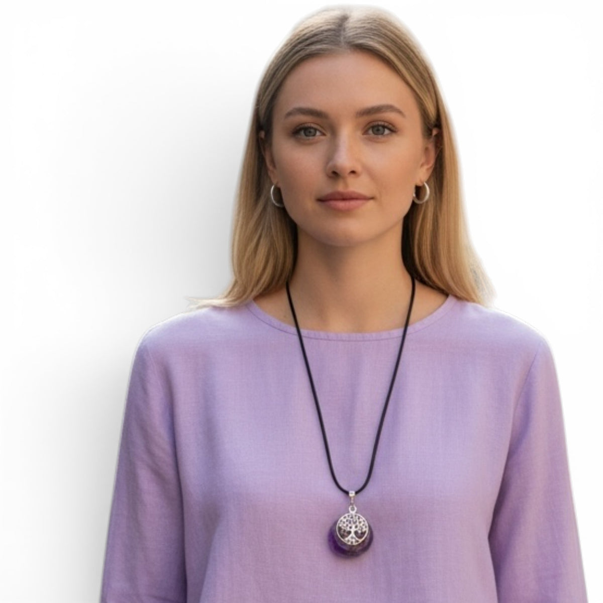 Pendentif Améthyste et Arbre de Vie