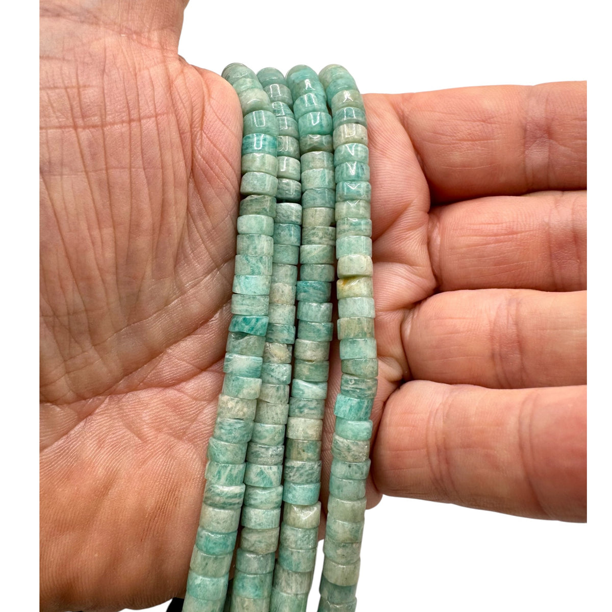 Amazonite Fil de Perles Naturelle Heishi 6x3-4 , env 39cm