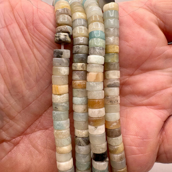 Amazonite Multi Fil de Perles Naturelle Heishi 6x3-3.5 , env 39cm