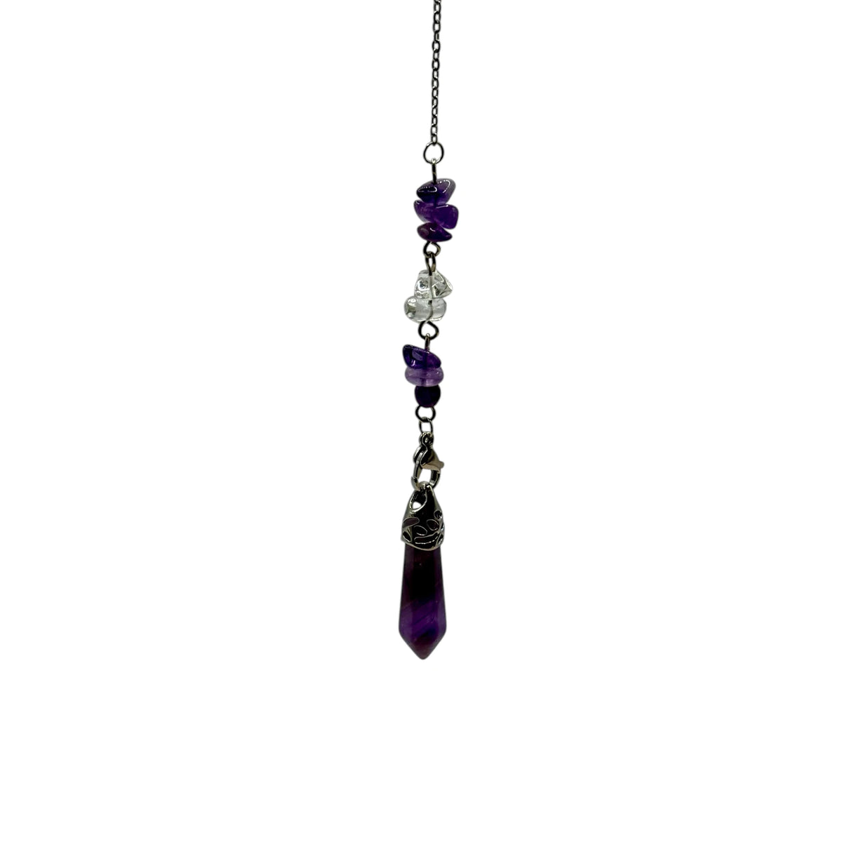 Pendule Améthyste avec Triple Lune et Pentagramme
