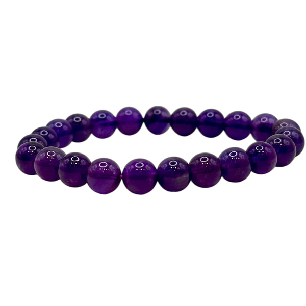 Bracelet Améthyste Perles Rondes | Anti-Stress et Sommeil