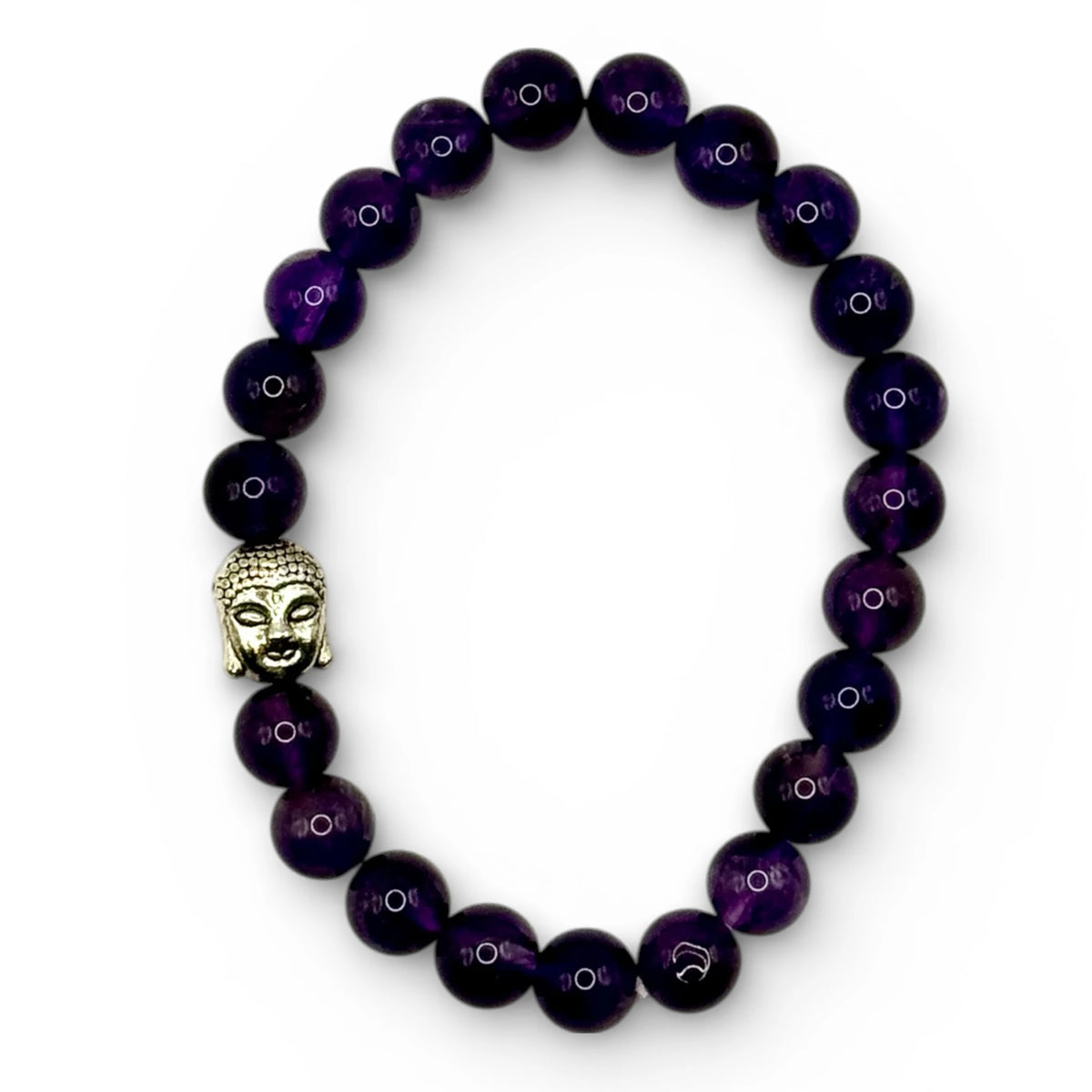 Bracelet Améthyste avec tête de Bouddha
