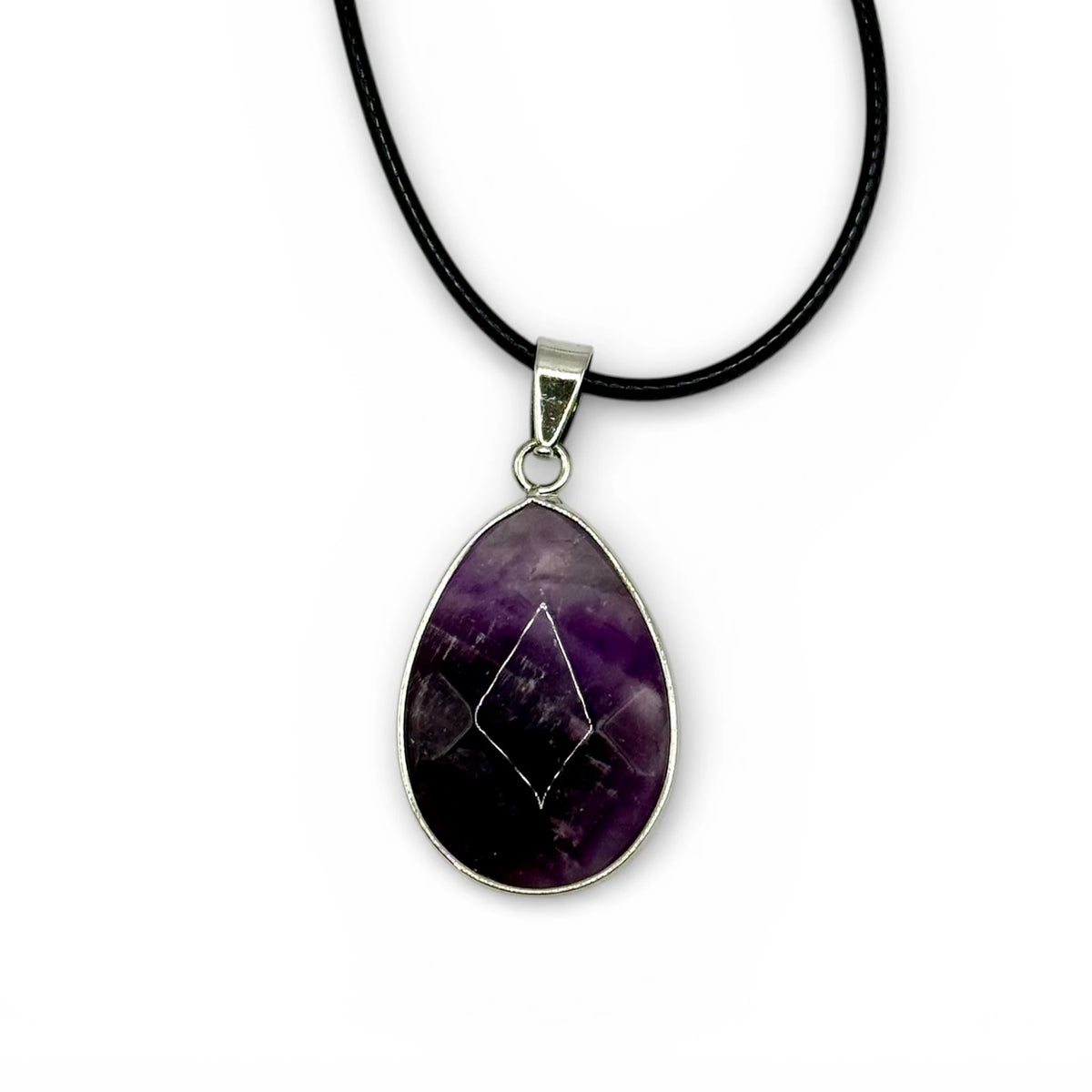 Pendentif Améthyste Chevron Facettée 31x20mm