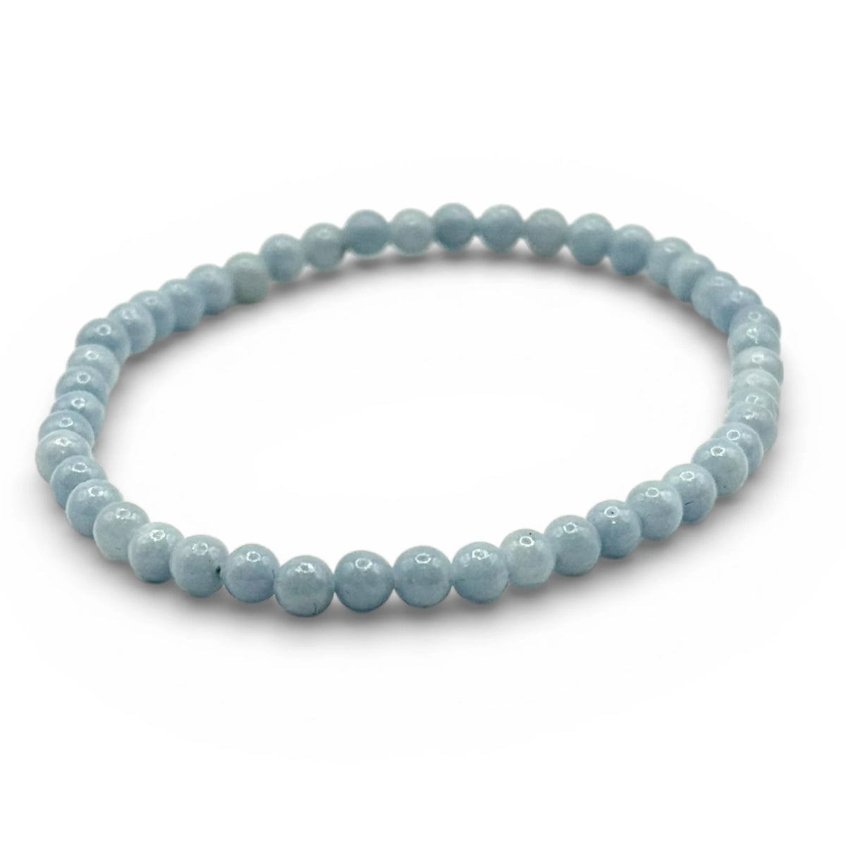 Bracelet “Paix & Connexion” en Angélite Perles Rondes