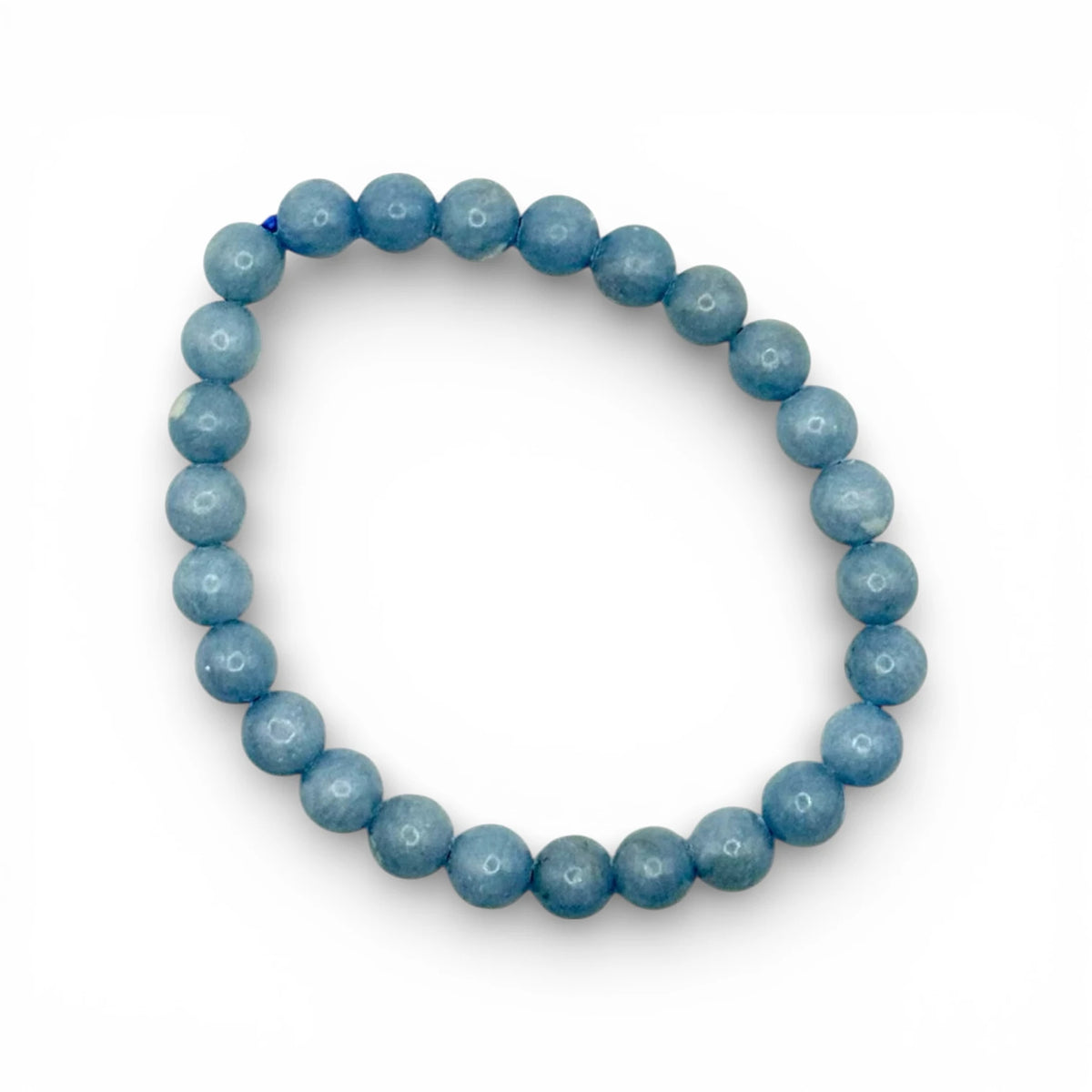 Bracelet “Paix & Connexion” en Angélite Perles Rondes