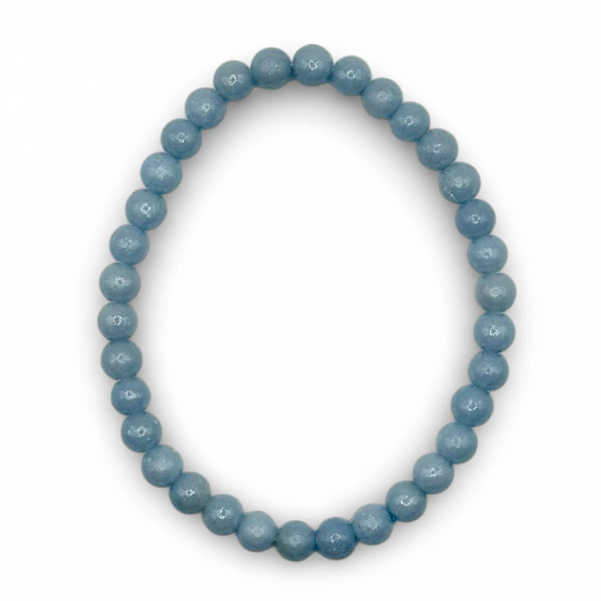 Bracelet “Paix & Connexion” en Angélite Perles Rondes