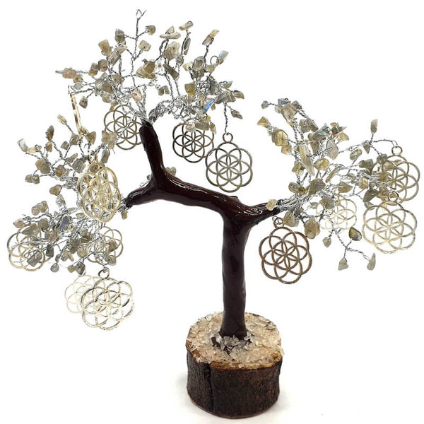 Arbre de vie et du Bonheur: Équilibre et Protection- Labradorite et Graine de Vie