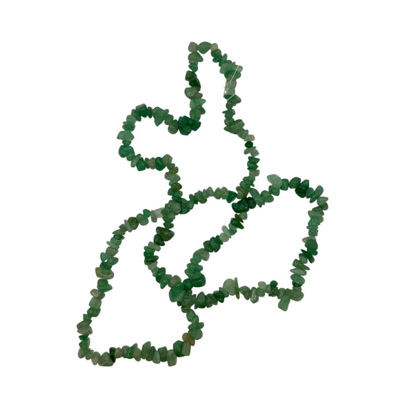 Fil de perles naturelles d' Aventurine Verte chips / Baroque 80cm