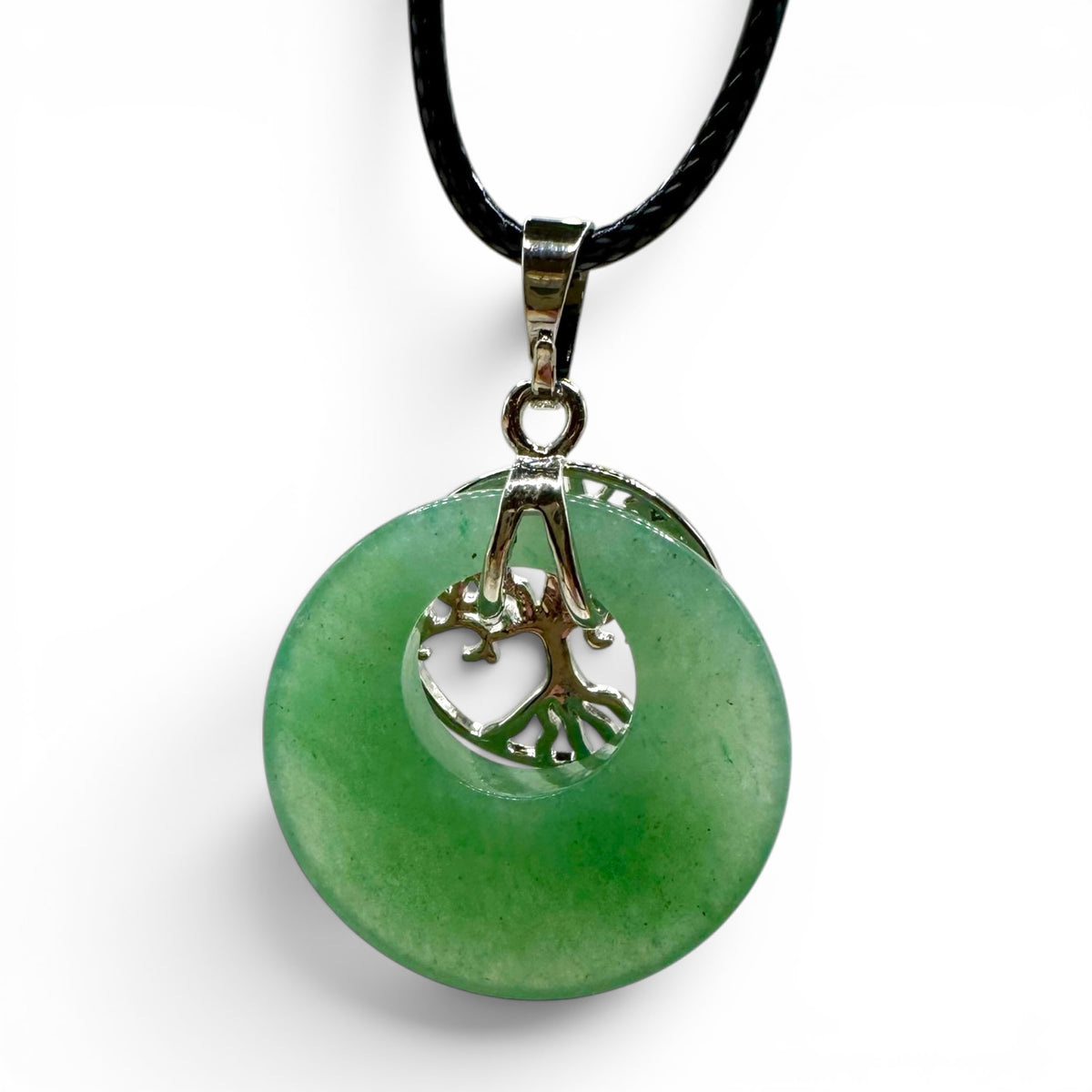 Pendentif Aventurine Verte et Arbre de Vie