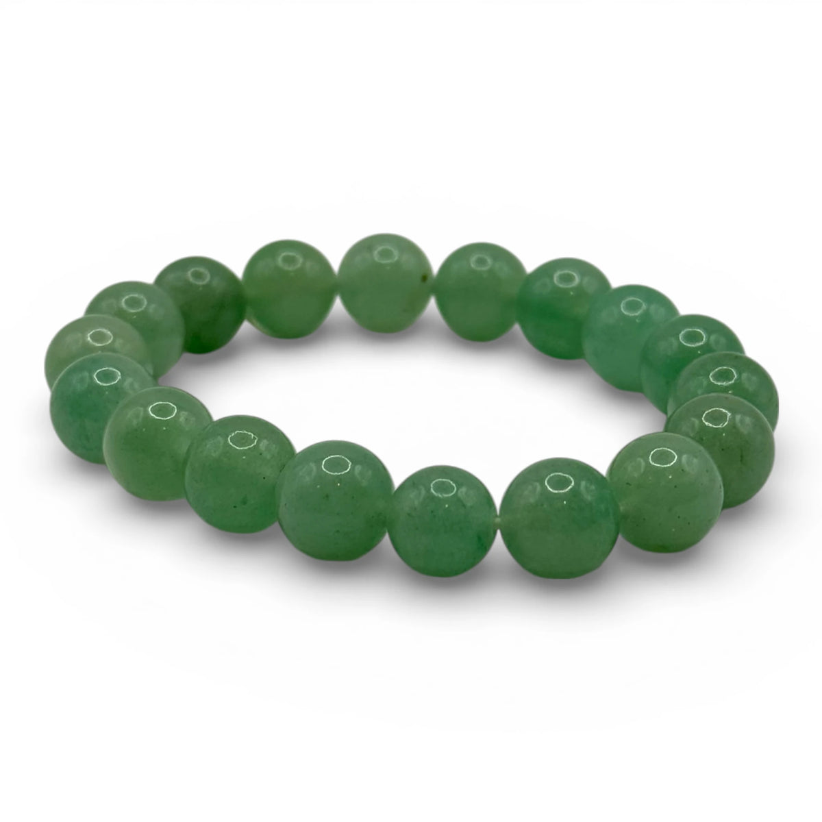 Bracelet “Tranquillité & Chance” en Aventurine Verte Perles Rondes
