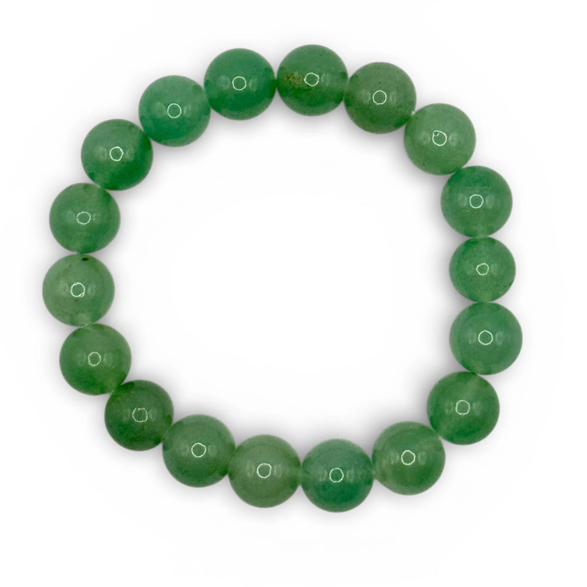 Bracelet “Tranquillité & Chance” en Aventurine Verte Perles Rondes
