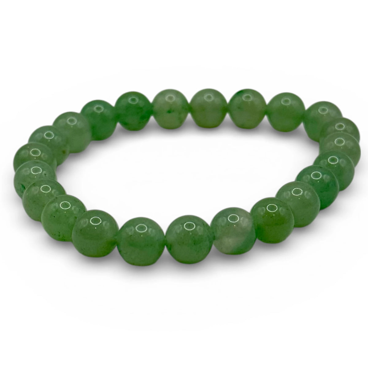 Bracelet “Tranquillité & Chance” en Aventurine Verte Perles Rondes