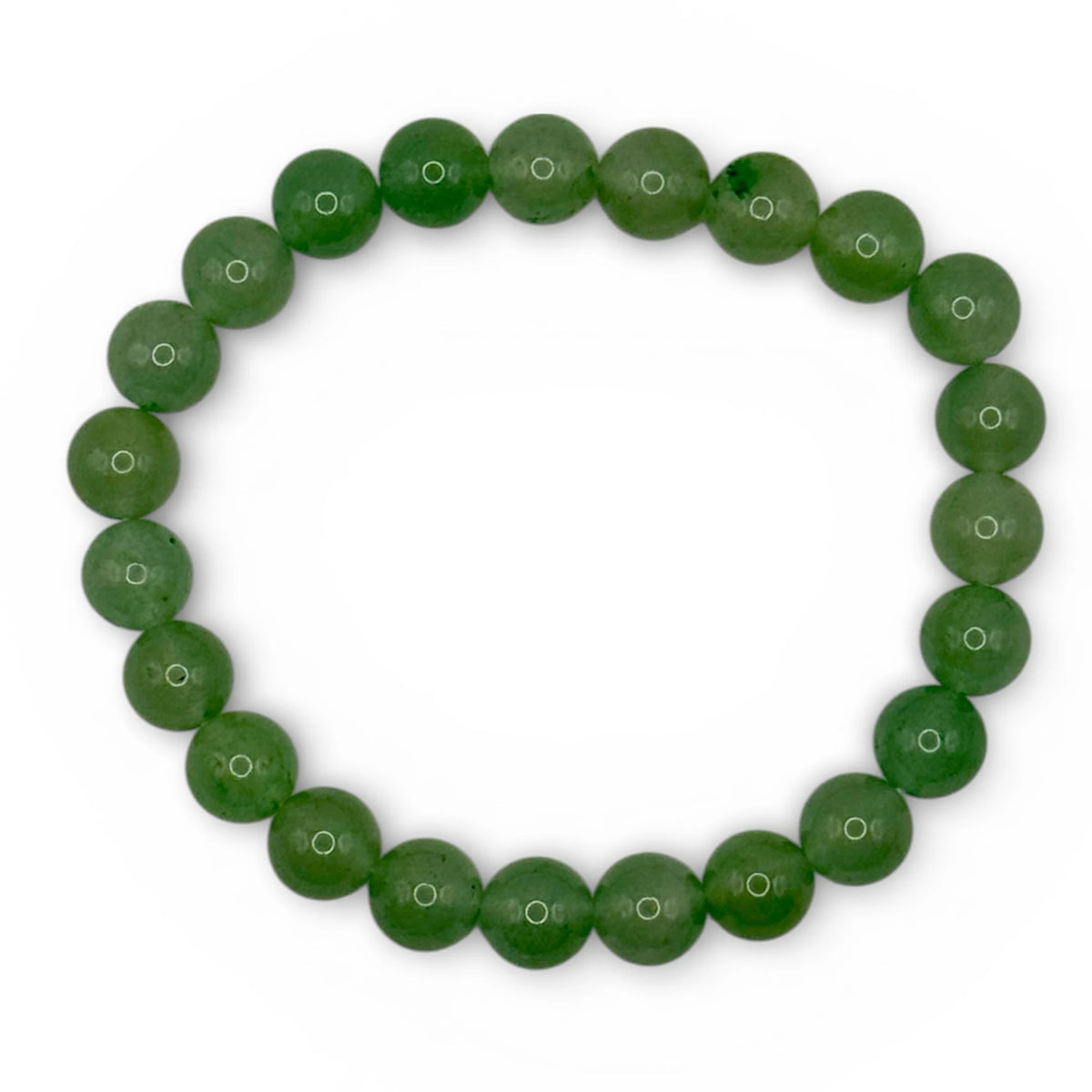 Bracelet “Tranquillité & Chance” en Aventurine Verte Perles Rondes