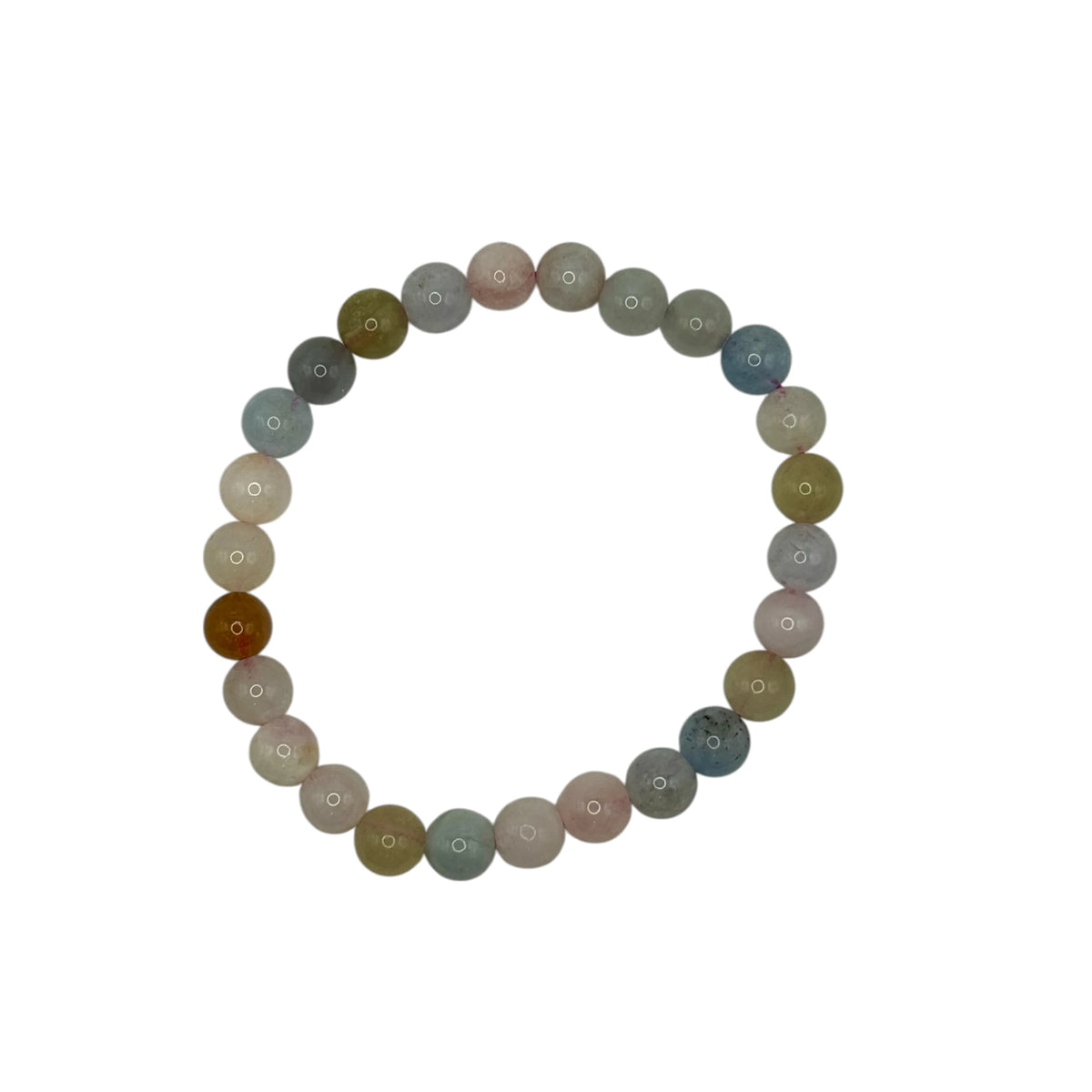 Bracelet "Bien-Être & Compassion" en Aigue-Marine et Morganite Perles Rondes