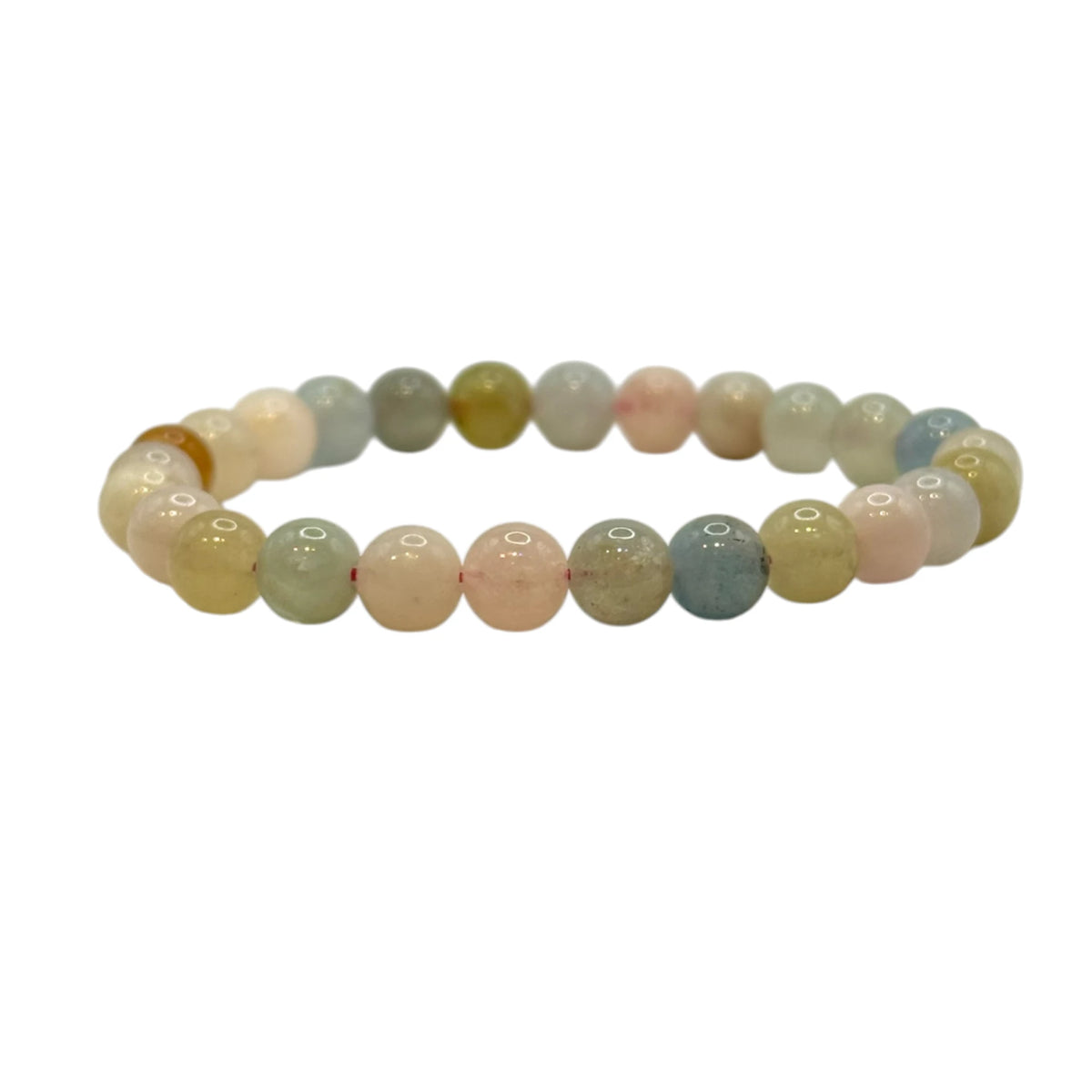 Bracelet "Bien-Être & Compassion" en Aigue-Marine et Morganite Perles Rondes
