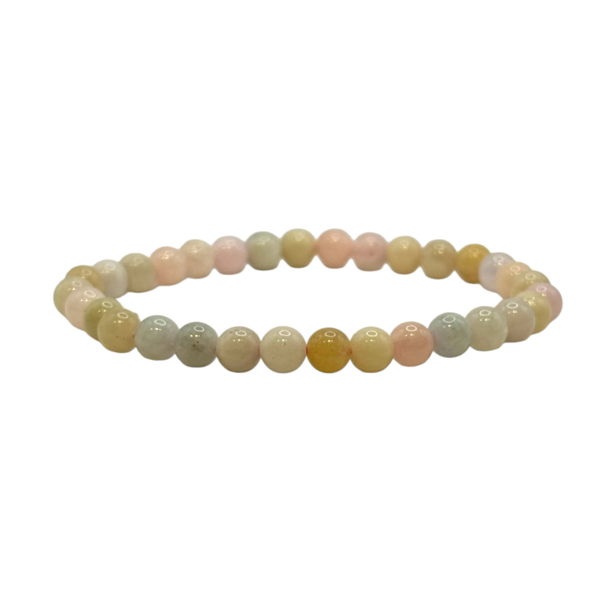 Bracelet "Bien-Être & Compassion" en Aigue-Marine et Morganite Perles Rondes