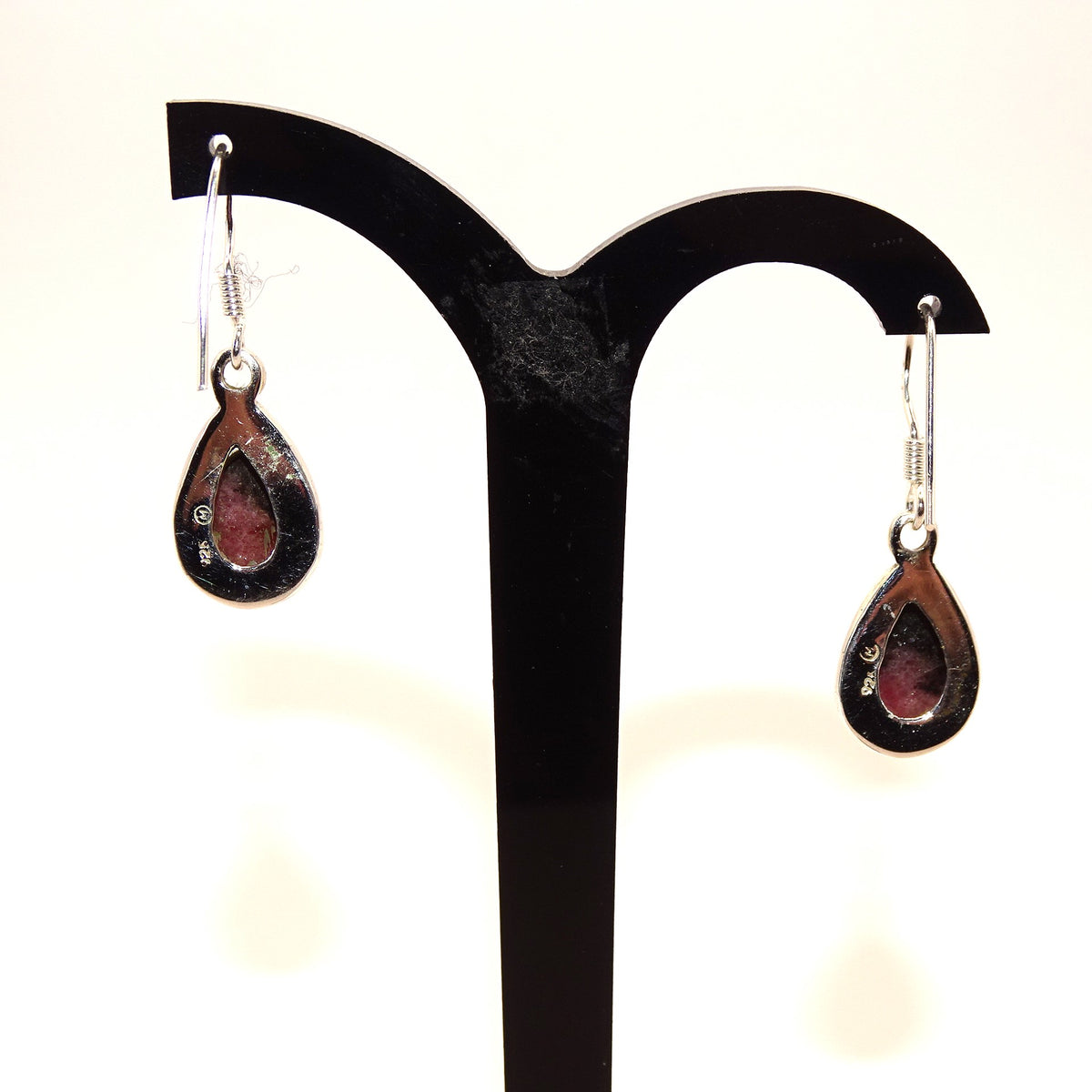 Boucles d'oreilles Tourmaline brute sertie en Argent 925