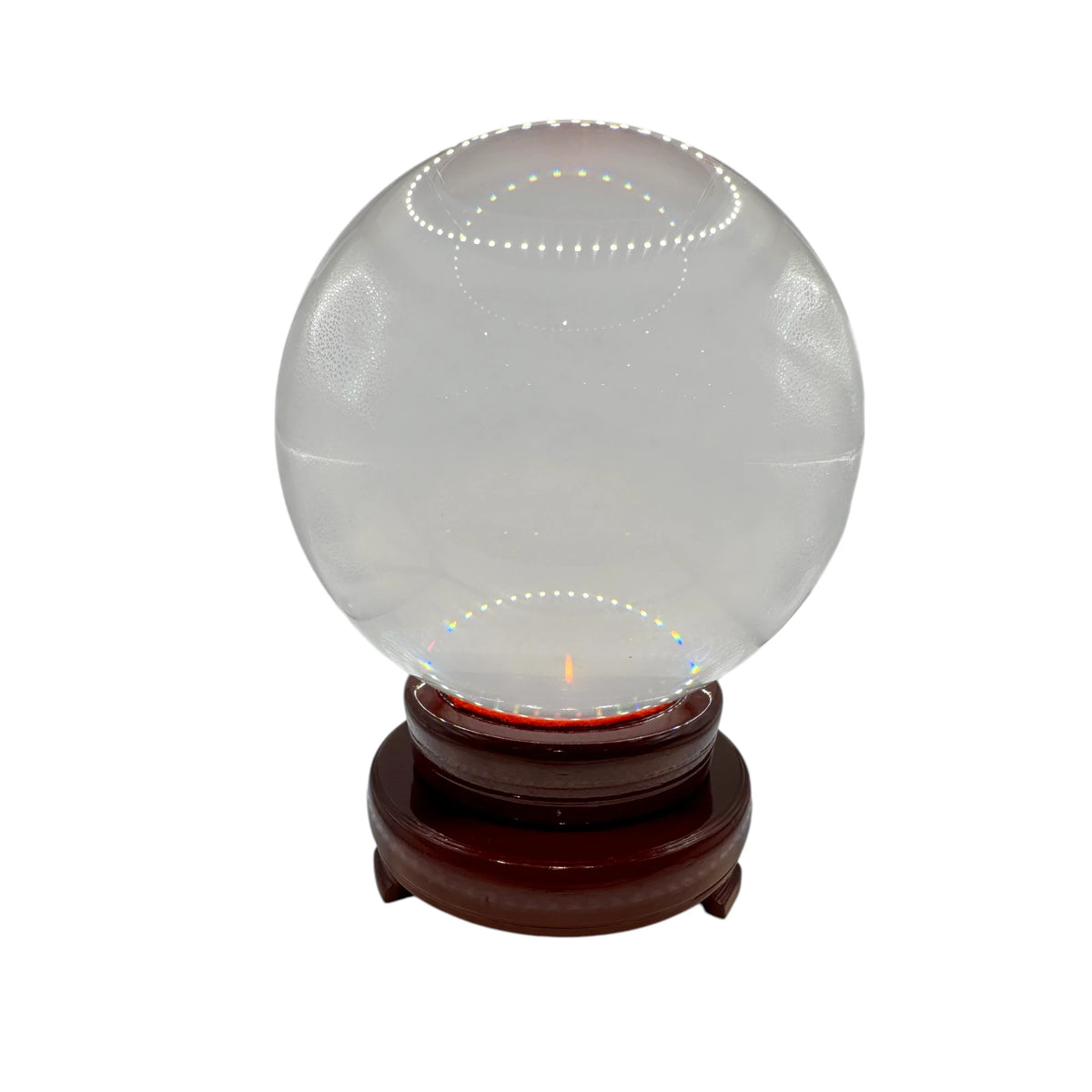 Boule de Cristal 15cm avec support rotatif en bois