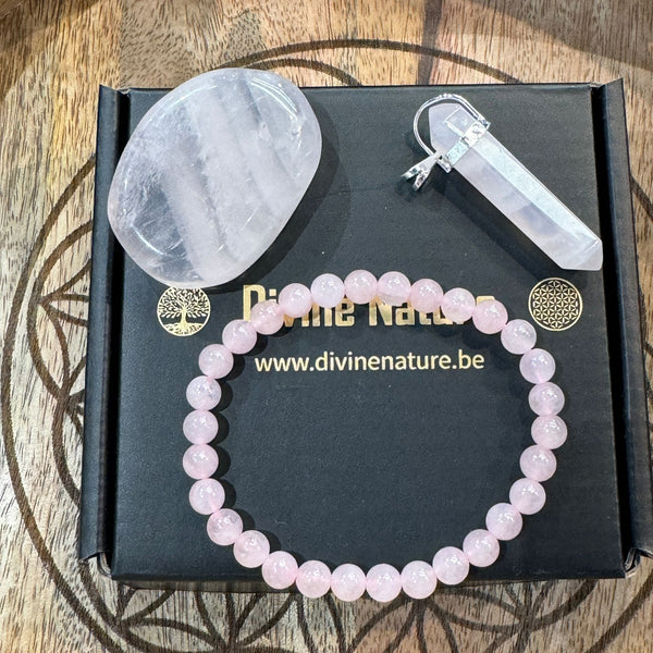 Boite parure Quartz Rose