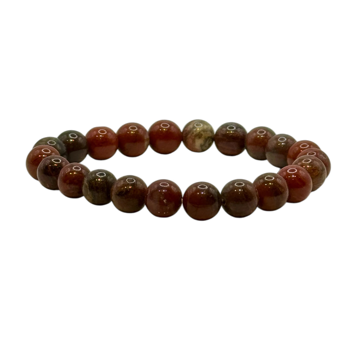 Bracelet "Ancrage & Vitalité" en Jaspe Breschia Perles Rondes