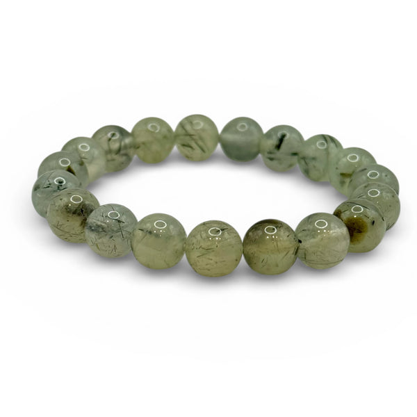 Bracelet "Sérénité & Clarté" en Prehnite Perles Rondes