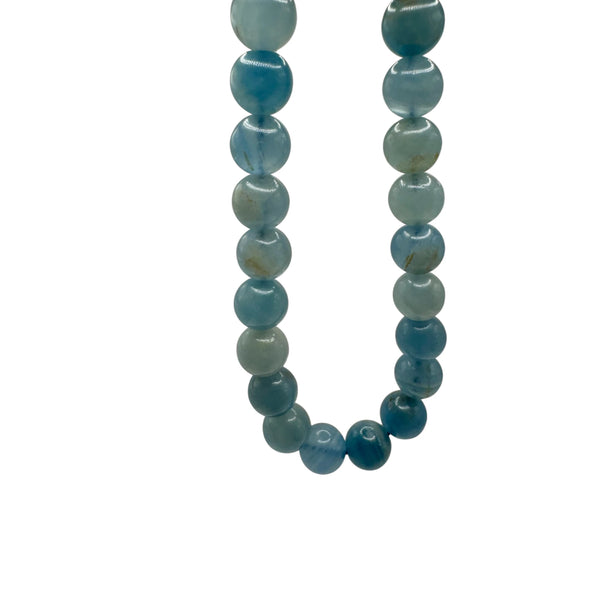 Calcite Bleue Fil de Perles Naturelle 6-8 mm, env 39cm