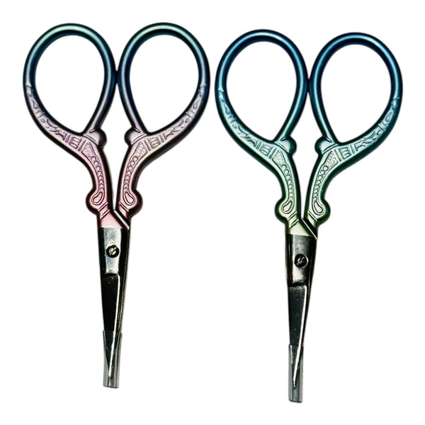 Paire de ciseaux stylés en acier inoxydable Rose et Bleue
