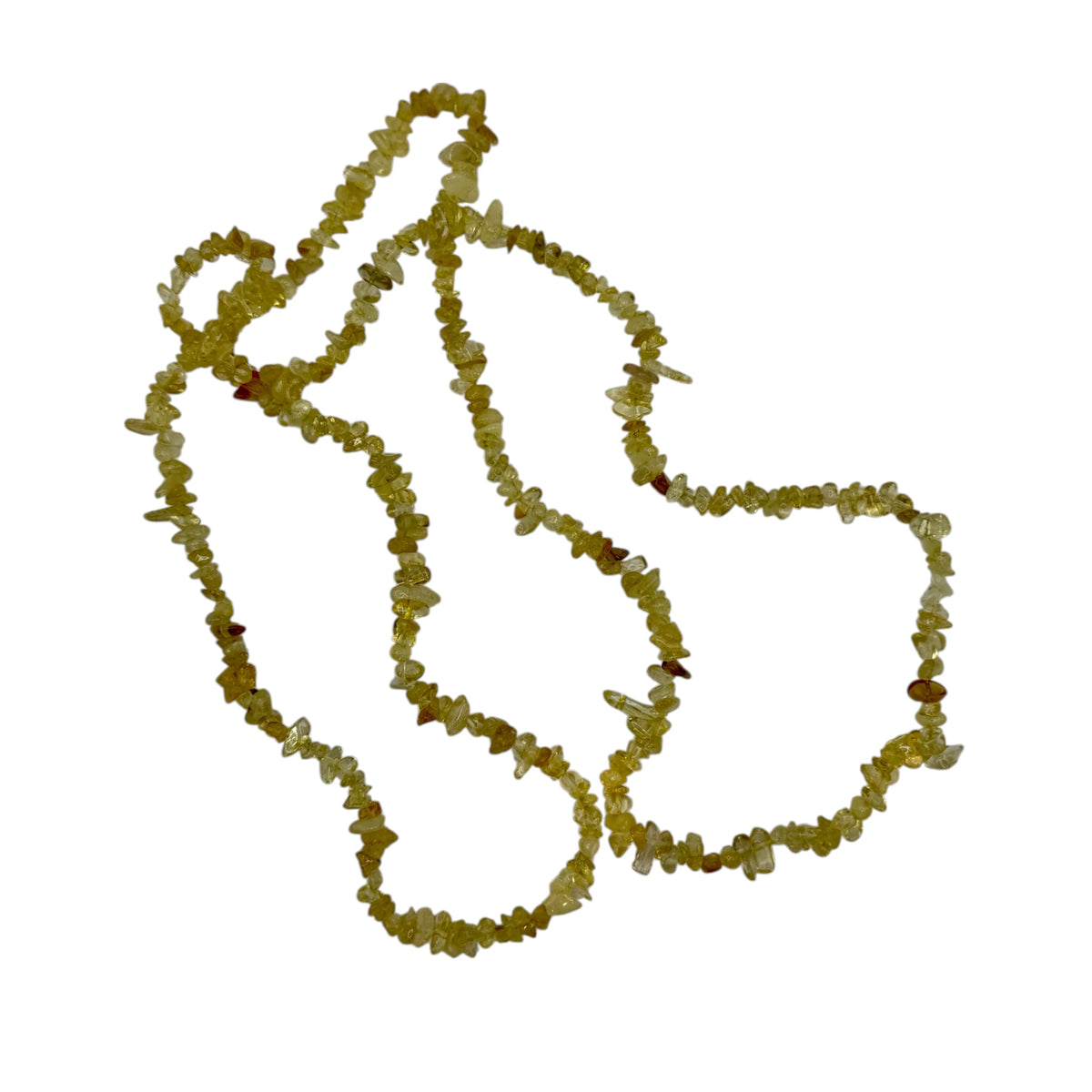 Fil de perles naturelles de Citrine Naturelle Chauffée chips / Baroque 80cm