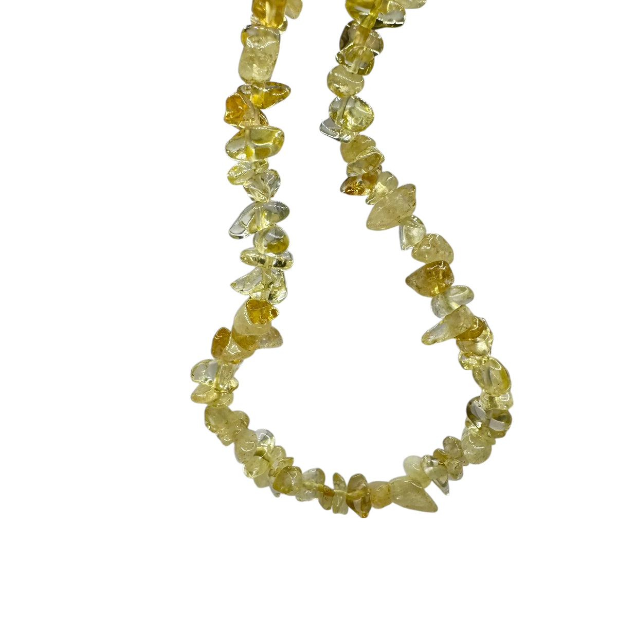 Fil de perles naturelles de Citrine Naturelle Chauffée chips / Baroque 80cm