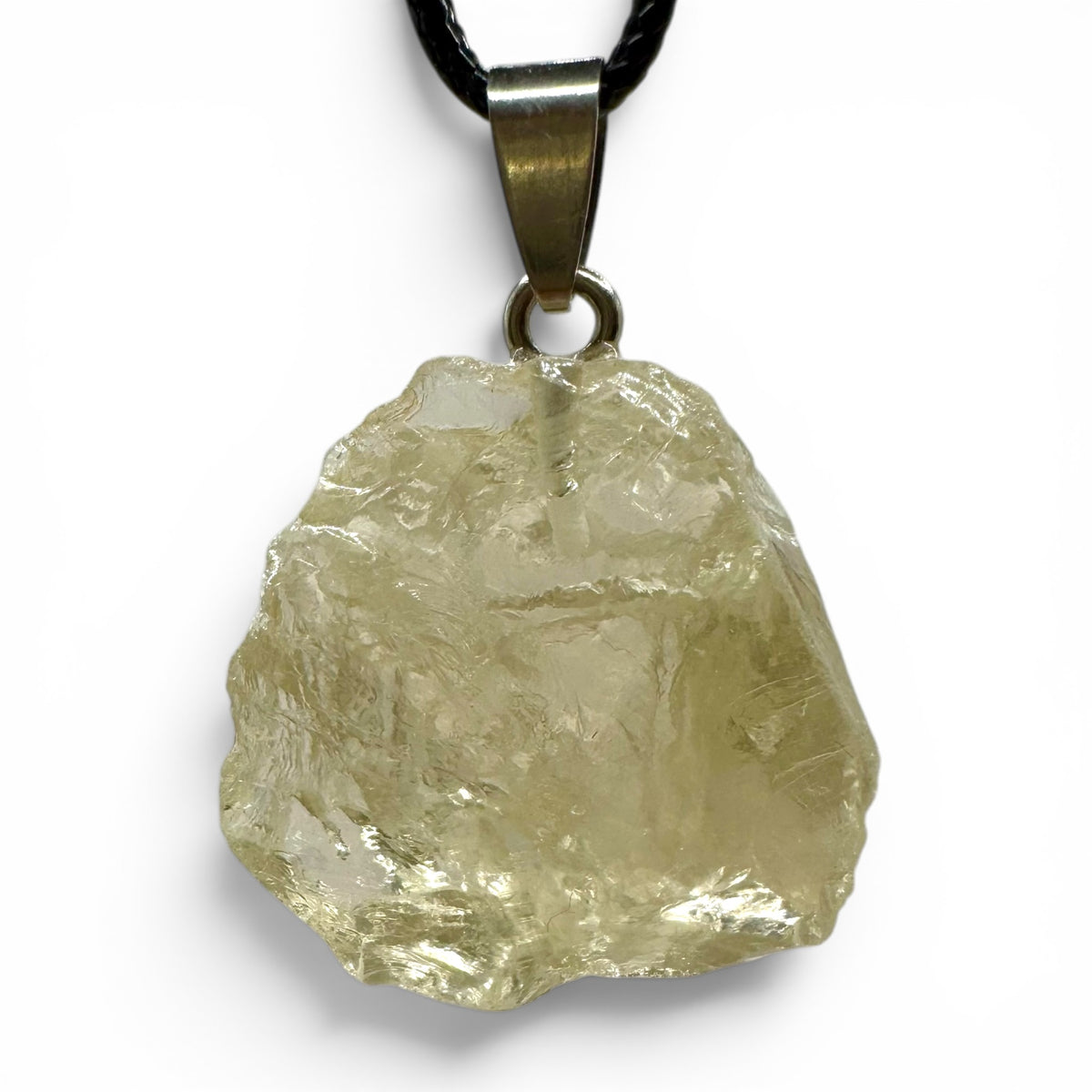 Pendentif Citrine brute avec cordon réglable