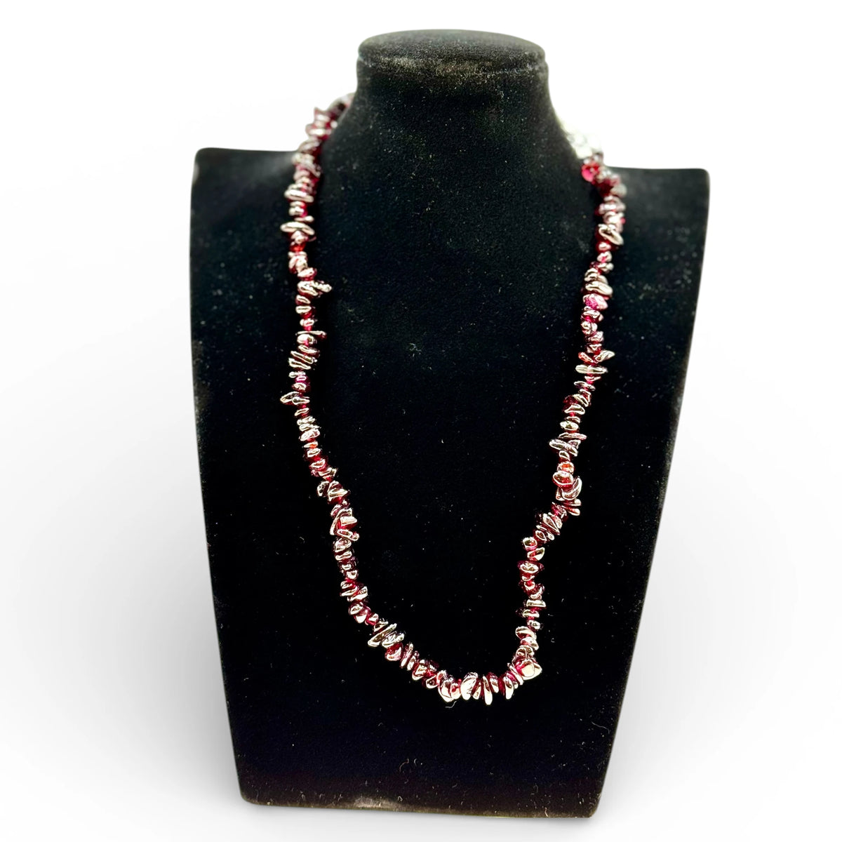 Collier baroque/chips en Grenat Almandin 40 et 80 cm