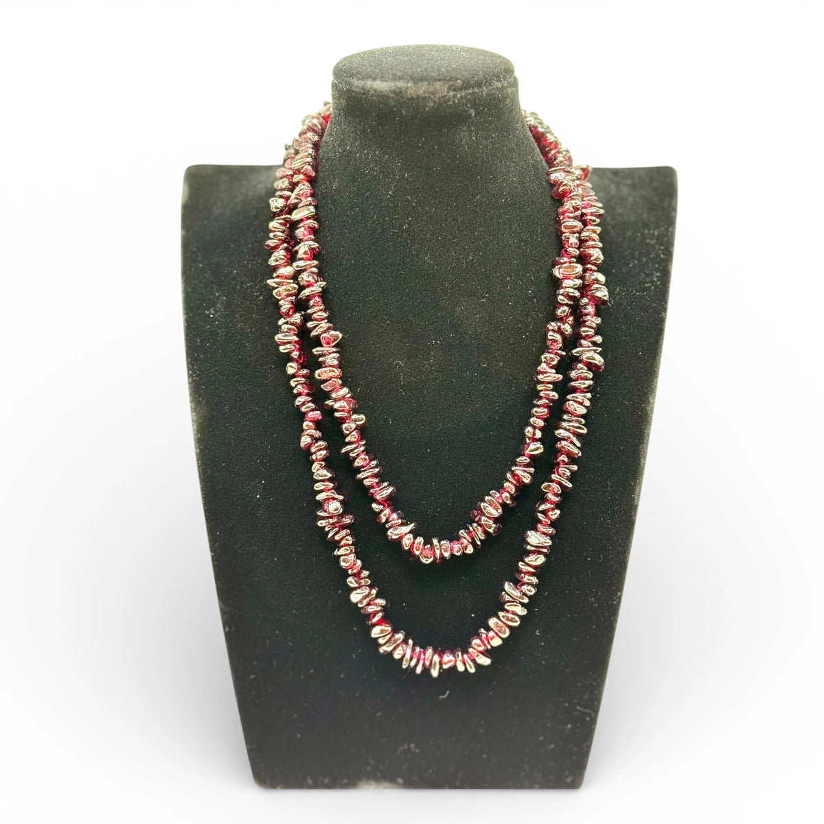 Collier baroque/chips en Grenat Almandin 40 et 80 cm