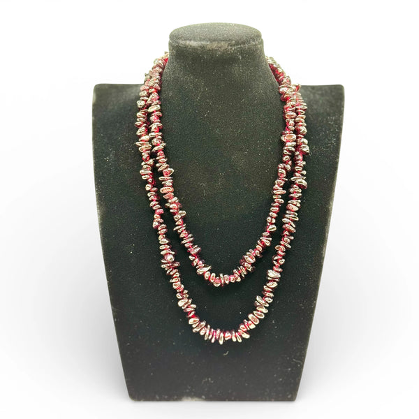 Collier baroque/chips en Grenat Almandin 40 et 80 cm