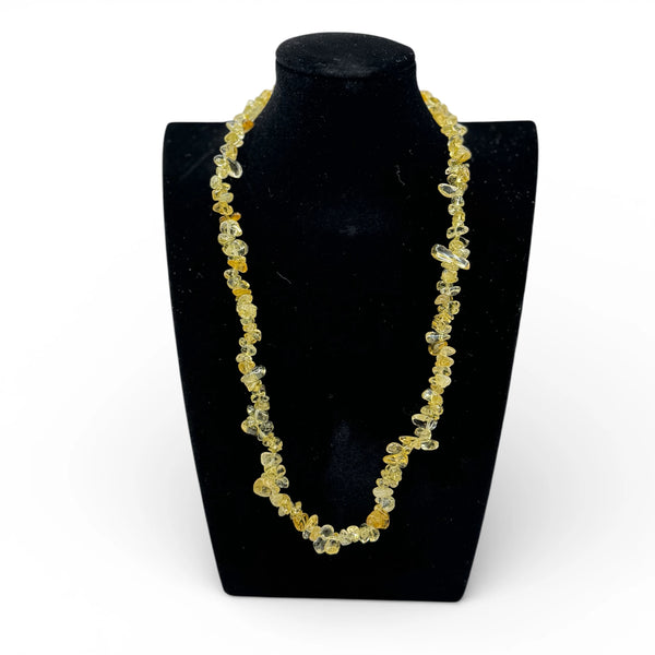 Collier baroque/chips en Citrine  chauffée 40 et 80 cm