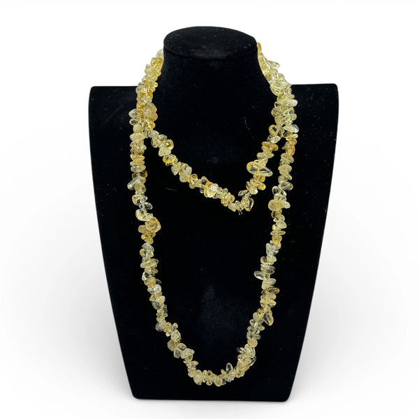 Collier baroque/chips en Citrine  chauffée 40 et 80 cm