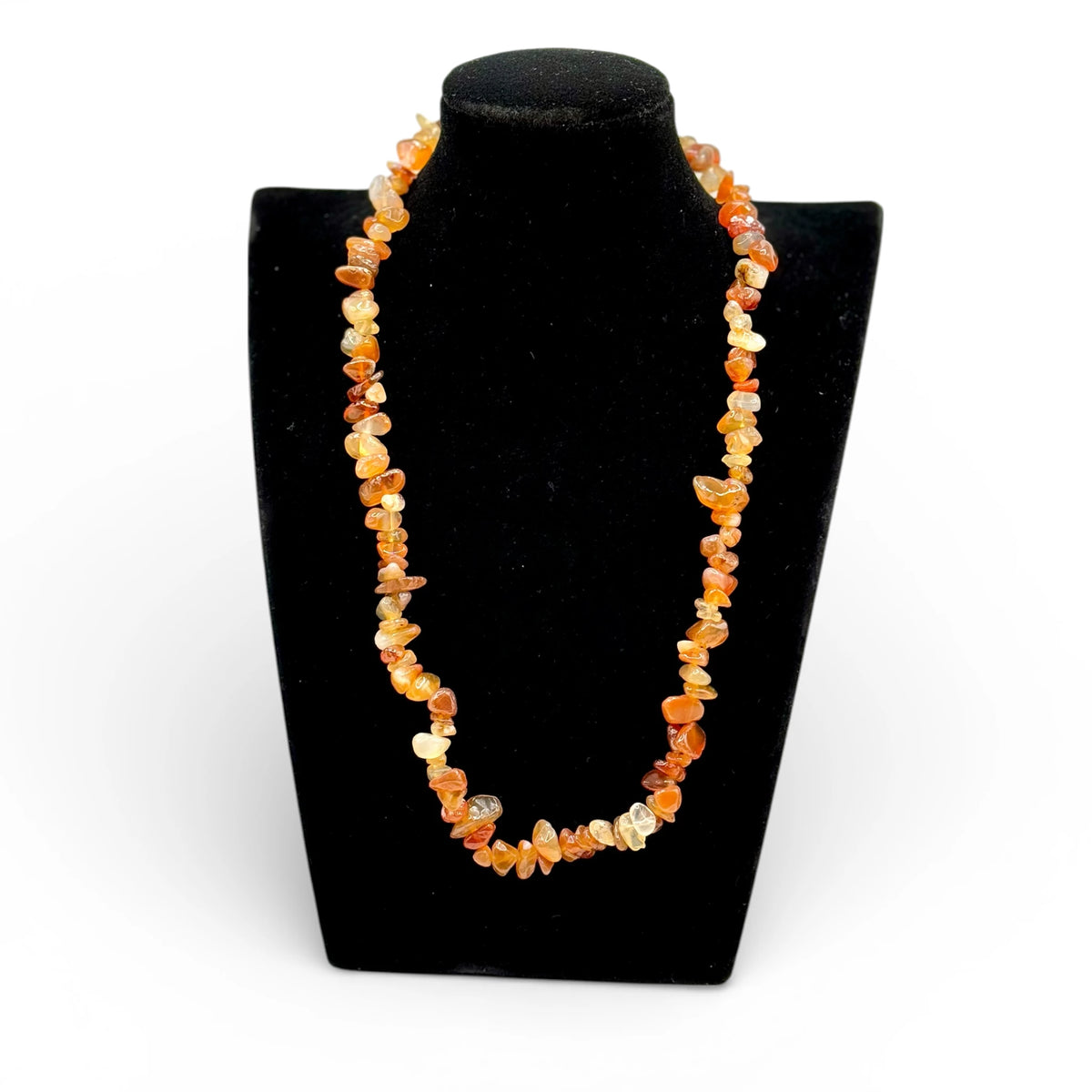 Collier baroque/chips en Cornaline 40 et 80 cm