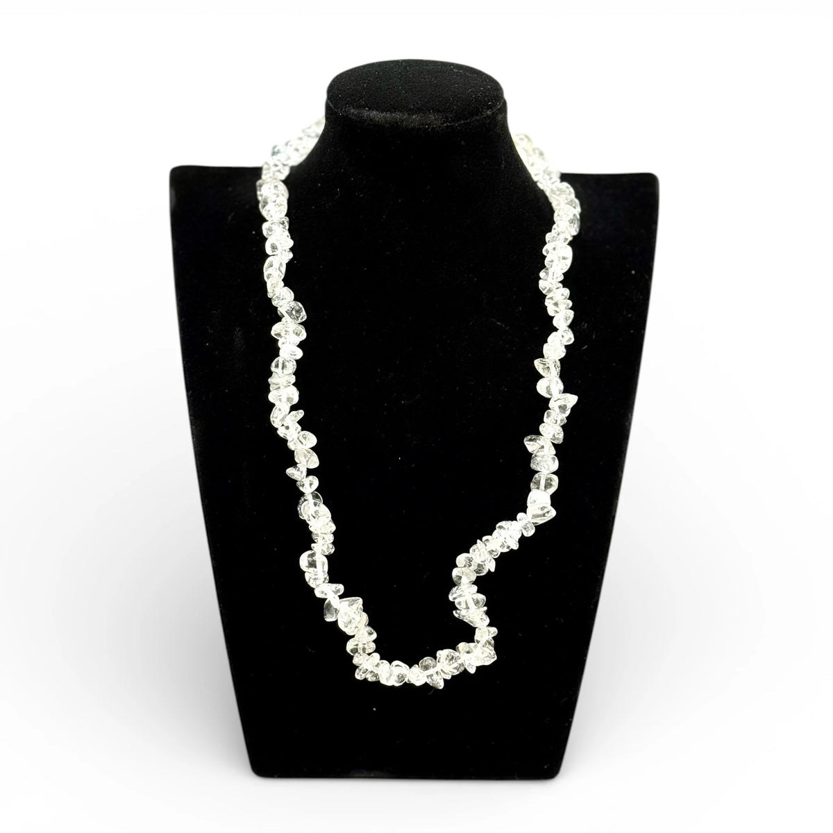 Collier baroque/chips en Cristal de Roche 40 cm