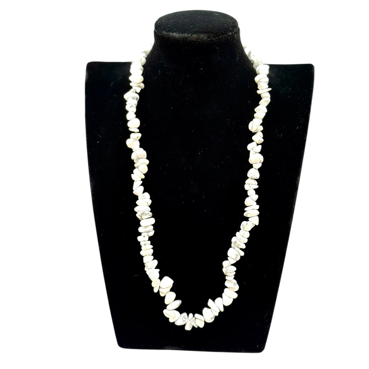 Collier baroque/chips en Howlite 40 et 80 cm