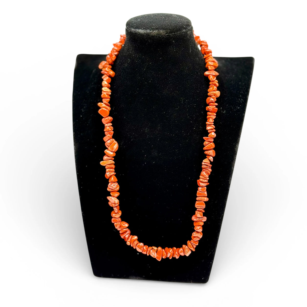 Collier baroque/chips en Jaspe Rouge 40 et 80 cm