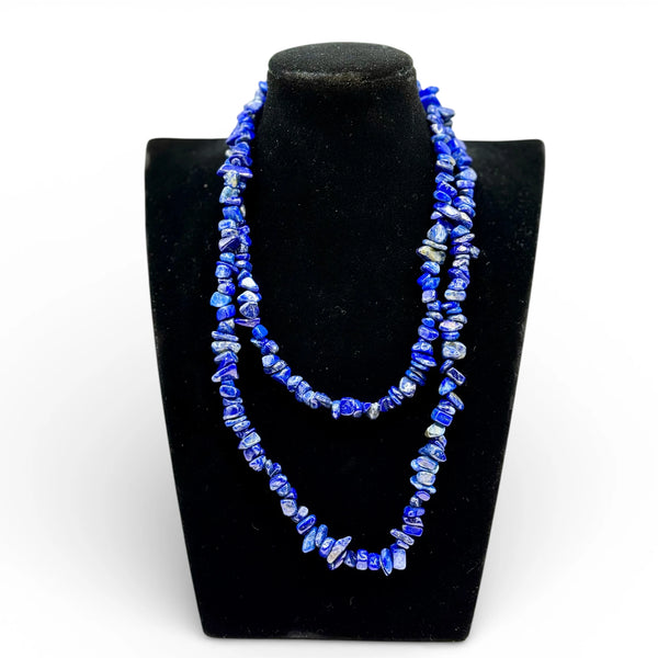 Collier baroque/chips en Lapis Lazuli 80 cm